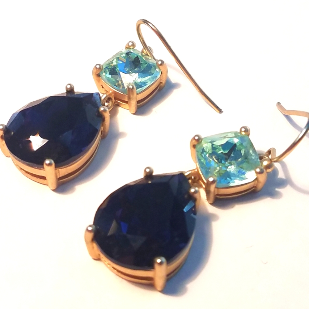 Two Tone Blue Fashion Tear Drop earrings